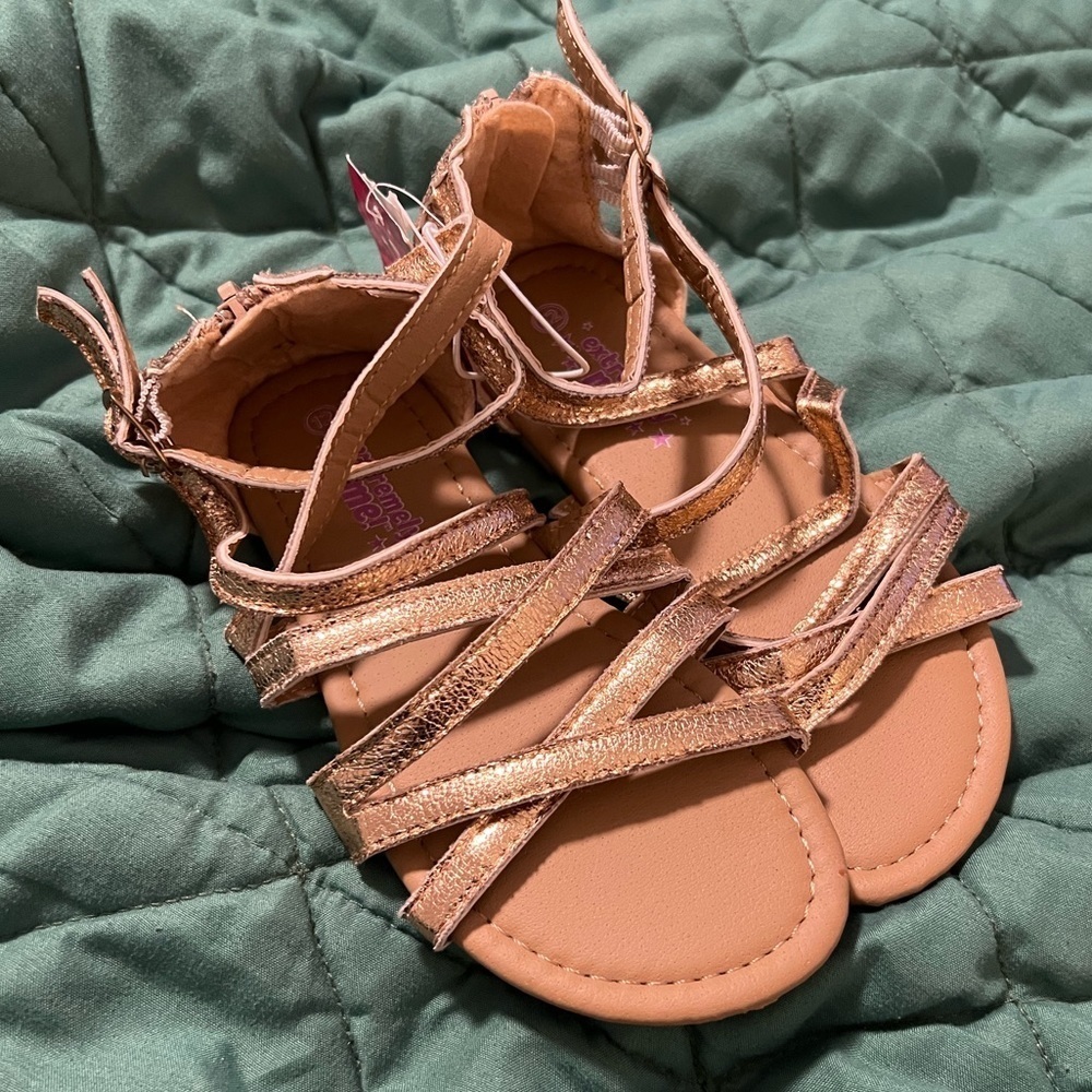 NWT | Extremely Me! | Gladiator Sandals | Rose Gold | Little Girls | 12
